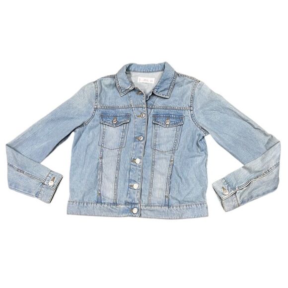 MNG Denim Women’s XS Washed Blue Jean Jacket - Picture 2 of 9